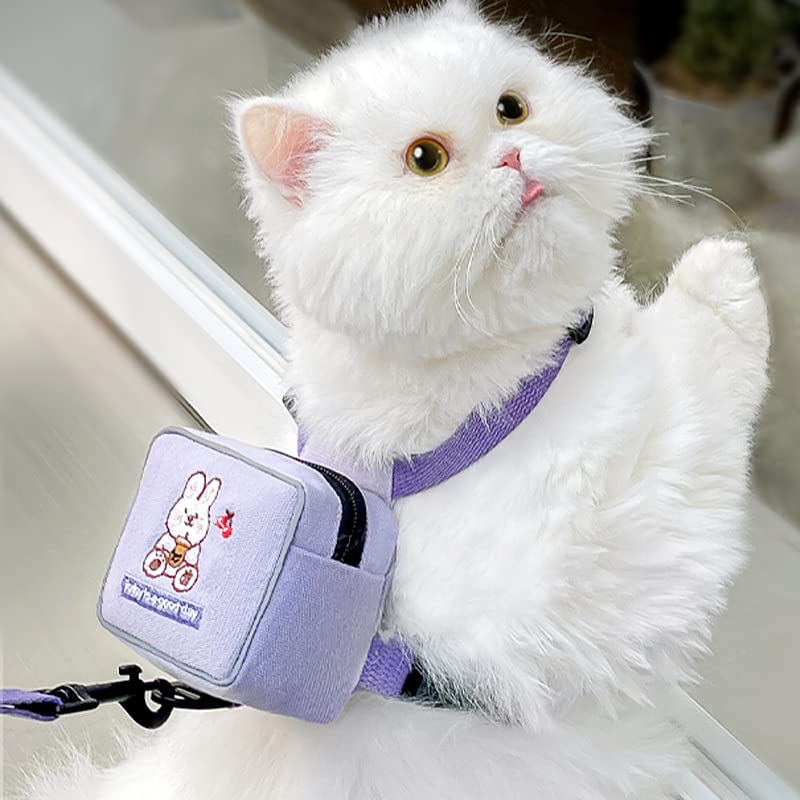 Dog Backpack Harness, Dog Cute Plush Backpack with Pocket,Cartoon Backpack for Dog to Wear for Travel Camping Hiking, Adjustable Dog Harness Vest with D-Ring for Cats Small Medium Dogs Small size for 3.3-7.7lb pets Rabbit - PawsPlanet Australia