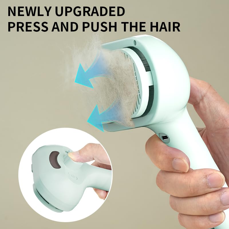 Pet Grooming Brush for Dogs and Cats, Pet Spray Massage Cleaning Tool, Hair Removal Comb, Professional Pets Care Accessory for Long or Short Haired Cats Hair Brush (Green) Green
