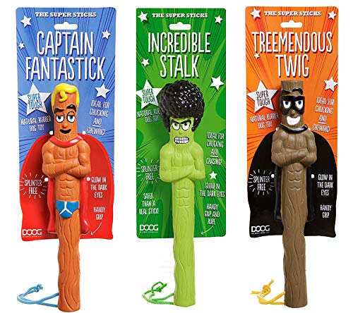 DOOG - The Supersticks Tree-Mendous Twig Fetch Toys Safer Than Real Sticks, Splinter Free, Glow-in-The-Dark Eyes, Floats, Easy to Clean - PawsPlanet Australia