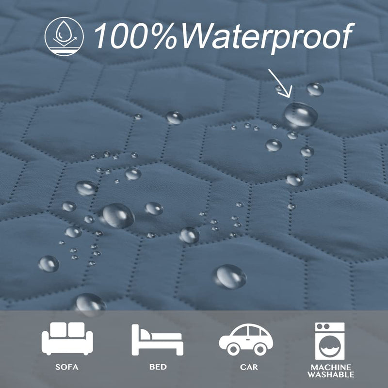 Waterproof and Non-Slip Dog Bed Cover and Pet Blanket Sofa Pet Bed Mat ，car Incontinence Mattress Protectors Furniture Couch Cover for Most Cats Dogs, Pets（52x82- Navy Blue） 52x82Inch (Pack of 1) - PawsPlanet Australia