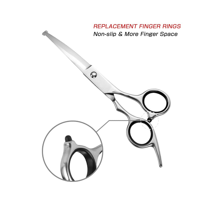 Chibuy Curved dog grooming scissors with Round Tips, Pet Shear for Cats, 4CR Stainless Steel Bending, Professional Tools for Home Stainless Steel Curved Scissors - PawsPlanet Australia