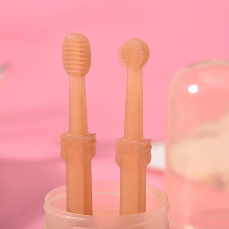 2 x Pet Silicone Toothbrush Pet Grooming Brush 360 Degree Cylinder Head Toothbrush for Dogs and Cats