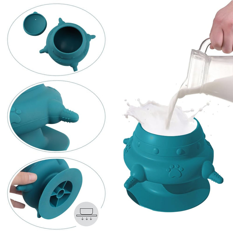 Puppy Milk Feeders for Multiple Puppies Kitten Feeding Bowl with 4 Nipples Silicone Nursing Bottle 235ml Food Water Feeding Station for Small Pets navy - PawsPlanet Australia