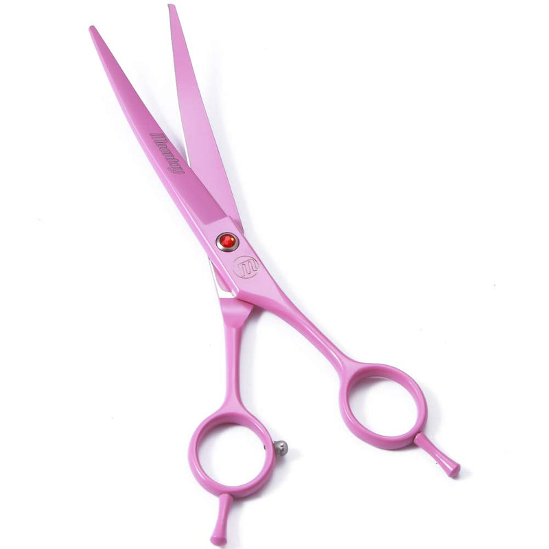 Professional Dog Scissors Set - 7 Inch/8 Inch Curved Chunkers & Thinning Shears with Grooming Comb 7 Inch (Pack of 5) Pink - PawsPlanet Australia