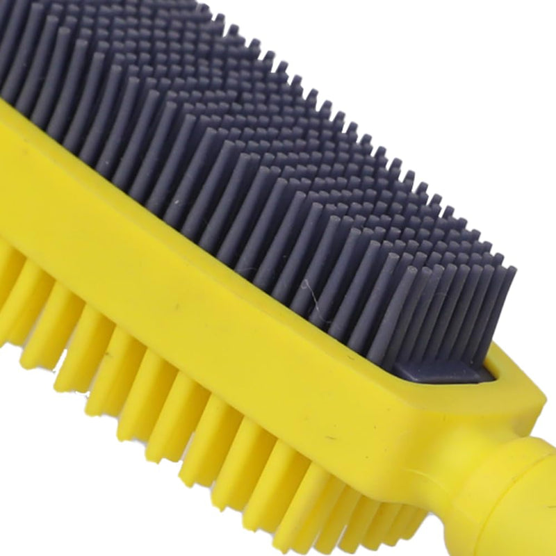 Rubber Pet Hair Removal Brush, Dogs Cats Hair Lint Remover Tool Massage Bath Comb Brush for Cleaning and Grooming (Yellow and Black) Yellow and Black - PawsPlanet Australia