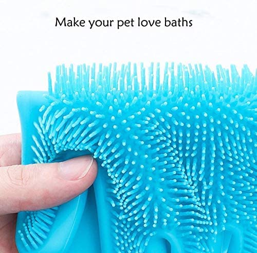 Pet Republique Silicone Bathing Gloves for Dogs, Cats, & Most Animals – Long Sleeve Grooming Glove with Foam Scrubbing Bristles - PawsPlanet Australia