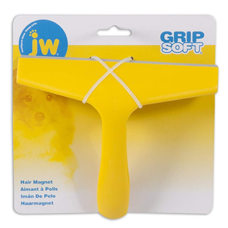 JW Pet GripSoft Pet Hair Magnet Multi-surface Pet Hair Remover Gray/Yellow One Size - PawsPlanet Australia