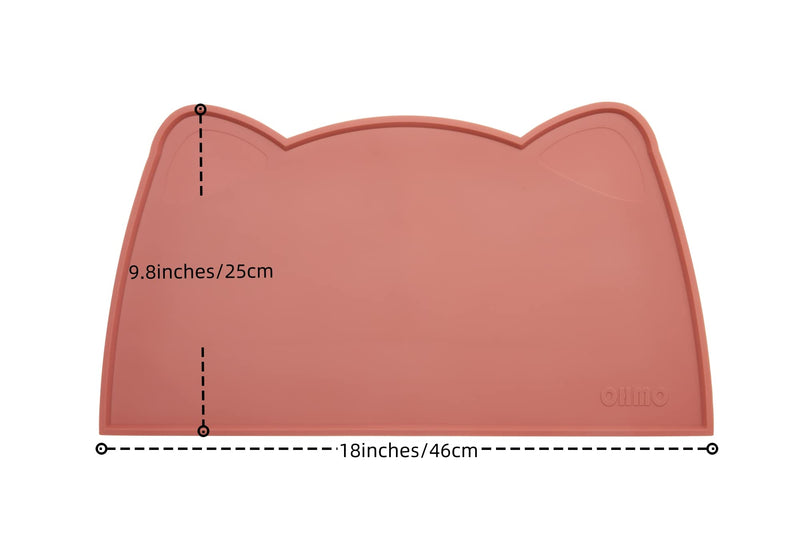 Cat Food Mat, Silicone Pet Feeding Mat for Floor Non-Skid Waterproof Dog Water Bowl Tray, Easy to Clean Pet Placemat (Erythrinus, 18 * 9.8'') 18x9.8"(Small Cat) Erythrinus - PawsPlanet Australia
