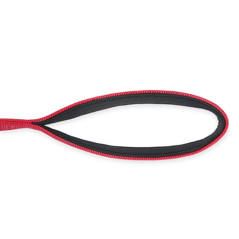 Hyhug Pets Premium Upgraded Durable Nylon 18 Inch Short Leash with Comfort Padded Neoprene Lined Handle for Medium Large Giant Dogs Daily Walking and Professional Training Lead. Red - PawsPlanet Australia