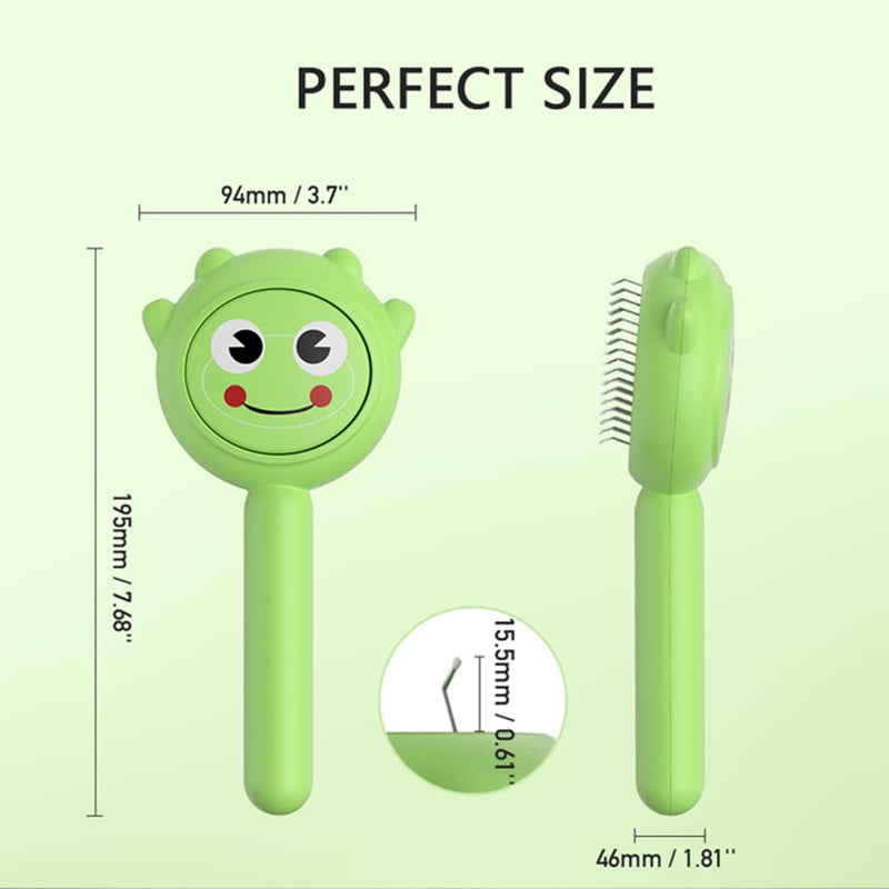 Dog Brush for Short or Long Haired Dogs, Frog Shape Dog Brush with Release Button, Dog Hair Brush Dog Grooming Deshedding Brush for Dog Kitten Rabbit Massage Removes Loose Fur Medium - PawsPlanet Australia