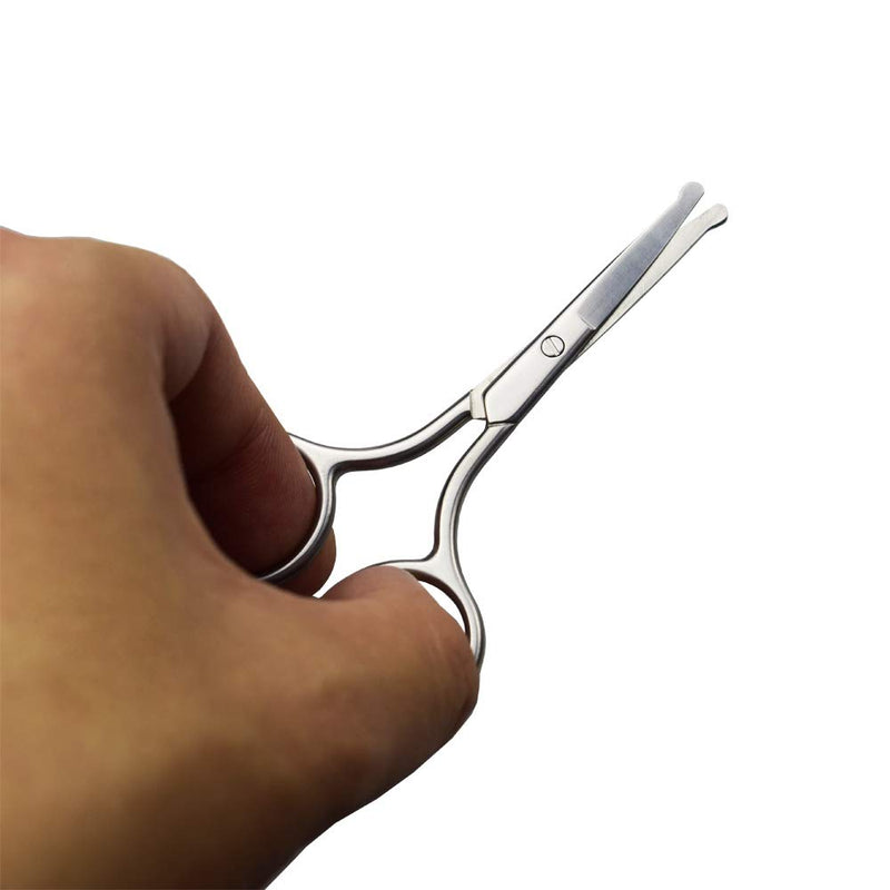 4 Inch Professional Stainless Steel Rounded Tip Nose Eyebrow Ear Dog Pet Hair Trimming Safety Scissor Shears - Grooming Cutting Scissors for Men & Women Hair - PawsPlanet Australia