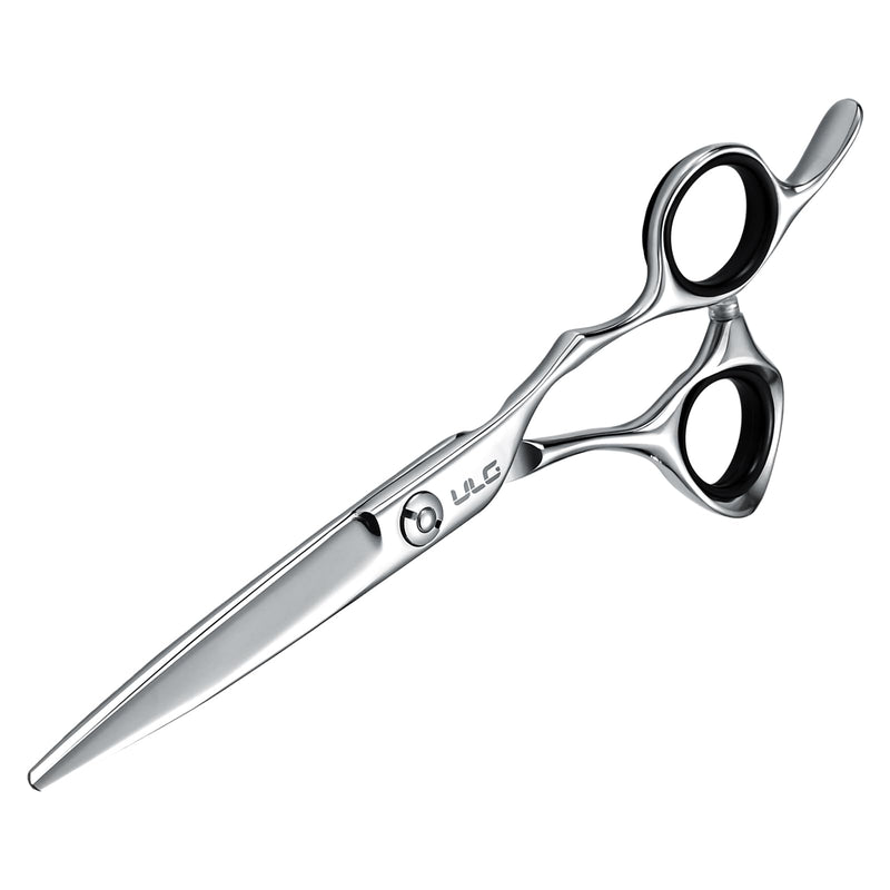 ULG Professional Hair Cutting Scissors 6.5 Inch – Japanese Stainless Steel Barber Shears for Salon & Home Haircut, Ergonomic Offset Handles with Silencer, Hand-Honed Sharp Blades, Silver - PawsPlanet Australia