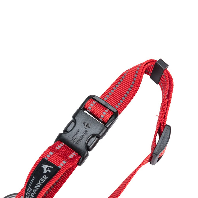 EXCELLENT ELITE SPANKER Reflective Dog Collar Classic Breathable Nylon Adjustable Pet Collar with Quick Release Buckle for Boy Girl Male Female Puppies Small Medium Large Dogs Walking Training Red-S S - PawsPlanet Australia