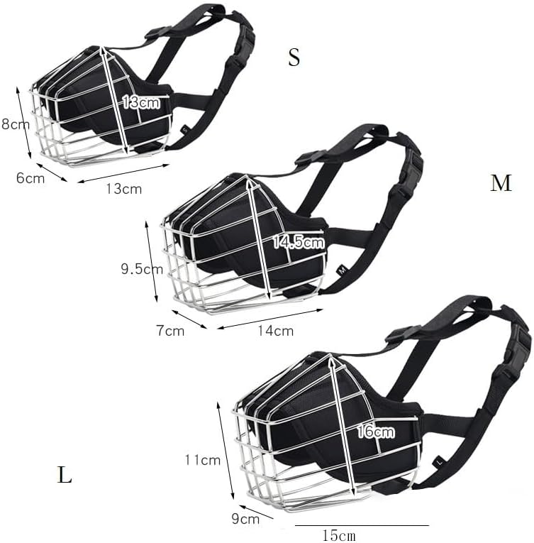 Mayerzon German Shepherd Wire Basket Dog Muzzle Pitbull Great Dane Metal Cage Muzzles with Soft Padding Iron Dog Mouth Guard for Training and Grooming S(Snout 11-13") - PawsPlanet Australia