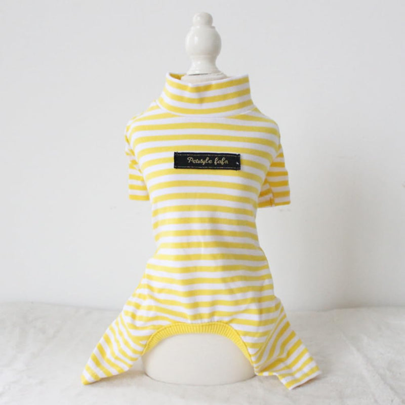 Hdwk&Hped Soft Cotton Dog Pajamas for All Seasons, Striped Solid Pet Bottoming Jumpsuit for Small Dog Cat Puppy 3 Styles (Striped Style - 3-Pack, #5) Striped style - 3-pack - PawsPlanet Australia