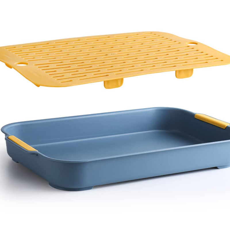 Rabbit Litter Box with Grate, 10.5 x 7.2 Inch Guinea Pig Litter Pan Anti-Turnover Pet Toilet Potty Trainer Corner Guinea Pig Training Pan Cage with Toilet Tray for Rabbit Chinchilla Guinea Double Layer small (green) One size - PawsPlanet Australia