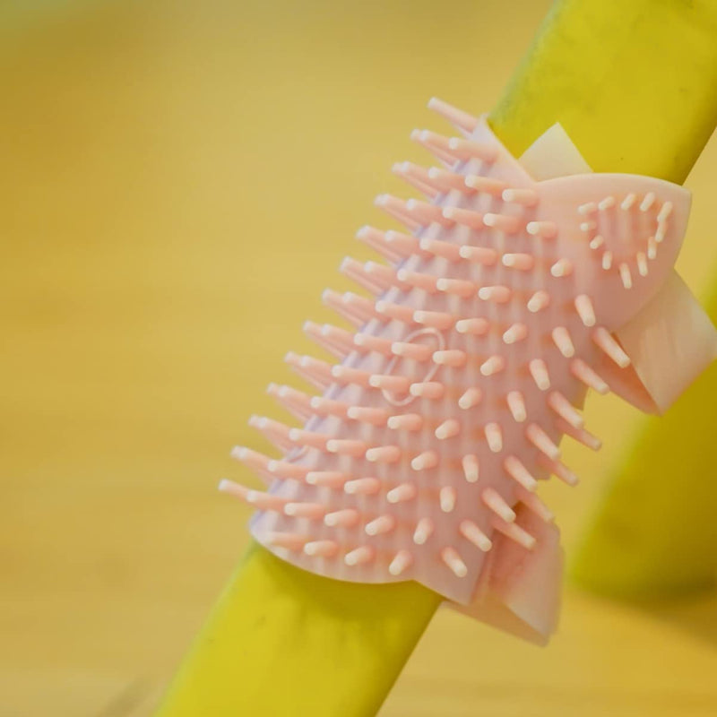 Massaging Self-Cleaning Slicker Grooming Brush for Cats - Pet Corner Beauty and Supply Tool 27X13.5cm Pink - PawsPlanet Australia