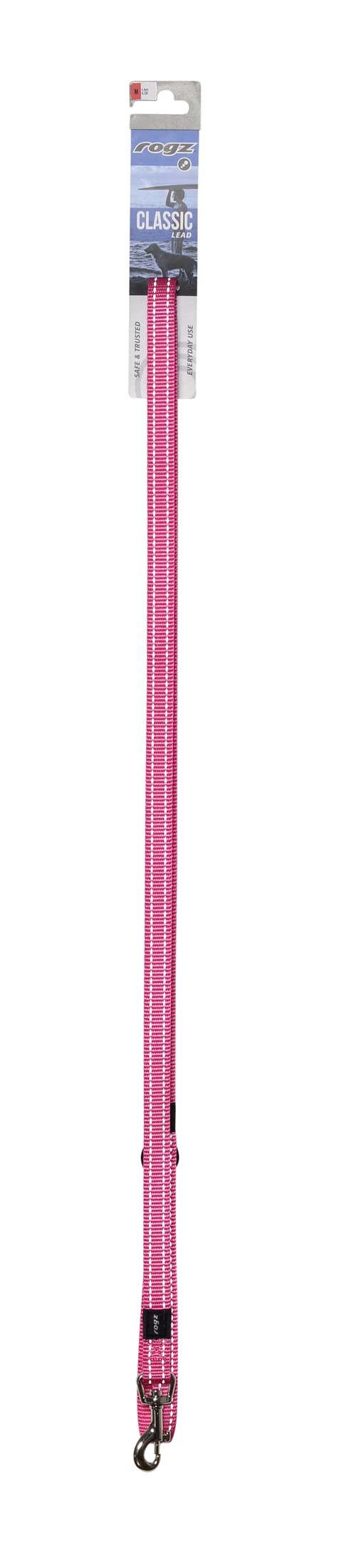 Reflective Dog Leash for Medium Dogs, 5/8" wide, 6' long, Pink - PawsPlanet Australia