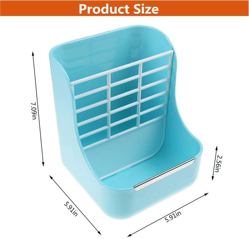 Rabbit Feeder, Hay Food Bin Feeder, Pink (Plastic), Adjustable, Removable Grass Rack, Stainless Steel Edge, for Rabbit, Guinea Pig, Chinchilla - PawsPlanet Australia