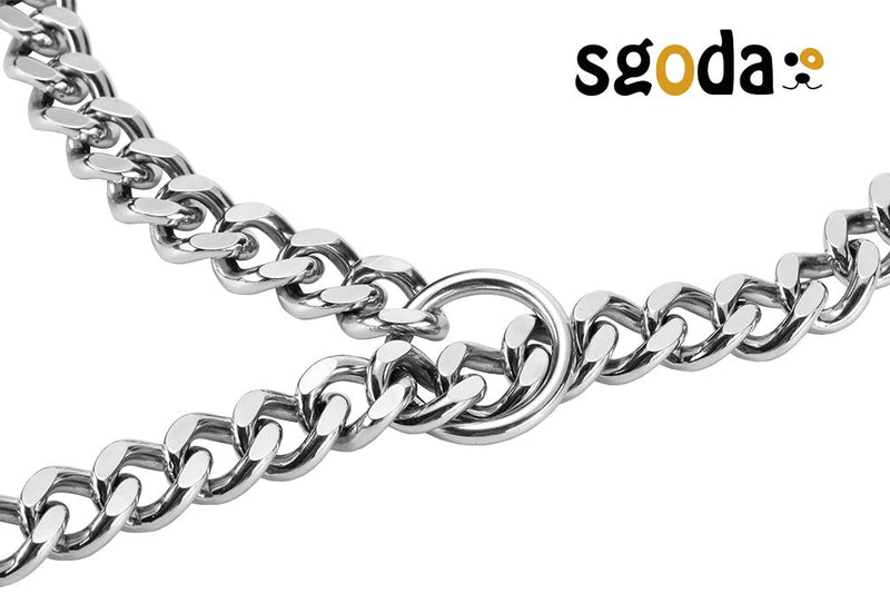 SGODA Chain Dog Training Choke Collar, SUS304 Total Length: 16 in, 2.5mm - PawsPlanet Australia