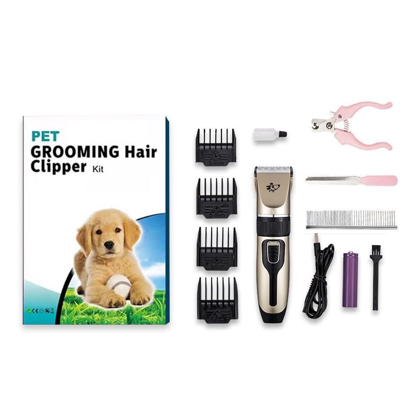 Dog Clippers Grooming Kit and Paw Trimmer,Cordless,Low Noise, Electric Quiet,Rechargeable, Dog Trimmer Grooming, Pet Hair Clippers for Thick Coats,Shaver for Small and Large Dogs Cats - PawsPlanet Australia