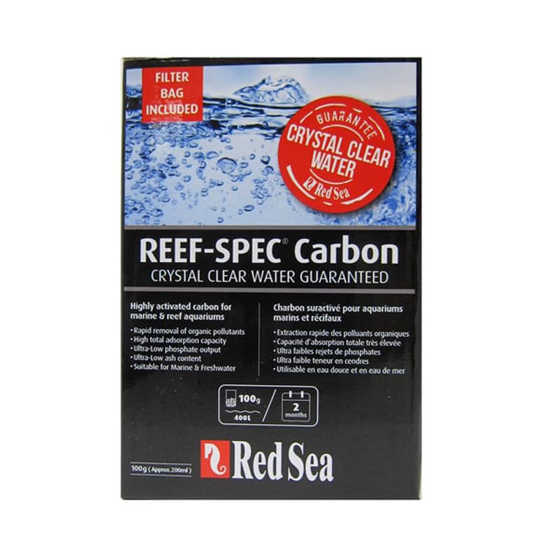 Red Sea Reef SPEC Aquarium Carbon 100 gm Box | Highly Activated Charcoal for Aquariums and Fish Tanks Freshwater Saltwater Marine