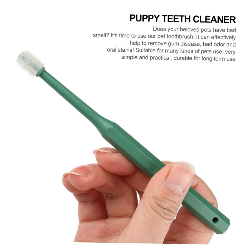 TOYANDONA Small Dog Toothbrush Oral Care Brush for Puppies and Cats Non-Slip Handle Gentle Against Plaque and Bad Breath Pet Dental Care Accessories for Healthy Teeth