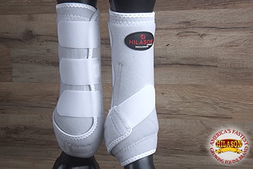 HILASON White X Large Horse Medicine Sports Boots Front Leg
