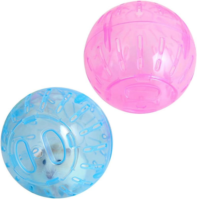 2Pcs Blue and Pink Hamster Balls Hamster Ball Transparent Dwarf Hamster Exercise Balls Running Wheel Gerbil Toys, Small Animals, Small Animal Health Supplies - PawsPlanet Australia