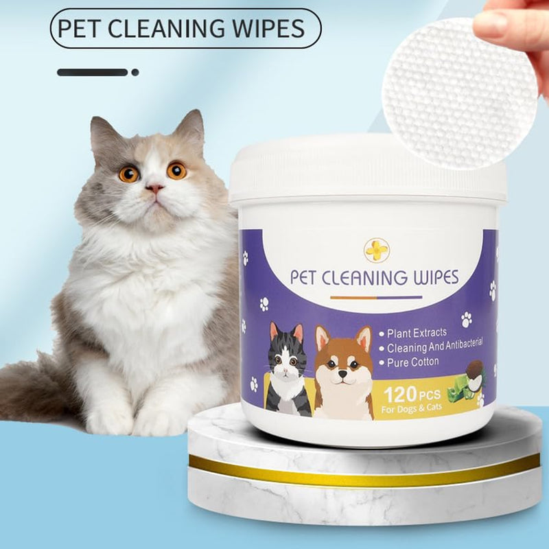 120Pcs Gentle Pet Eye Wipes for Dogs & Cats – Soothing Tear Stain & Discharge Removal with Natural Ingredients for Face Cleaning, 120 Soft Pet Facial Cloths 1pcs - PawsPlanet Australia