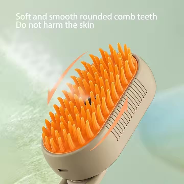Steam Pet Grooming Brush for Dogs & Cats – Cordless Rechargeable Deshedding & Cleaning Tool, Soft-Bristle Steam Brush for Sensitive Skin, Removes Loose Hair & Dirt - PawsPlanet Australia