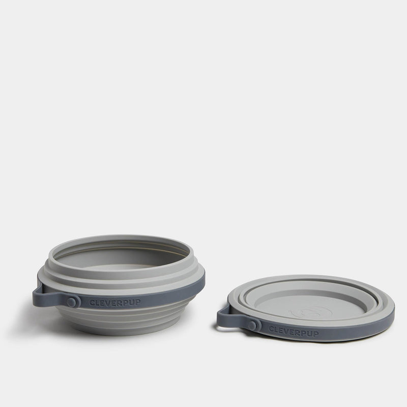 Nomad Collapsible Dog Bowl - Large, 4 Cup Food-Safe Silicone Travel Bowl for Dogs, Portable & Sturdy, Food/Water, Dishwasher Safe - Grey - PawsPlanet Australia