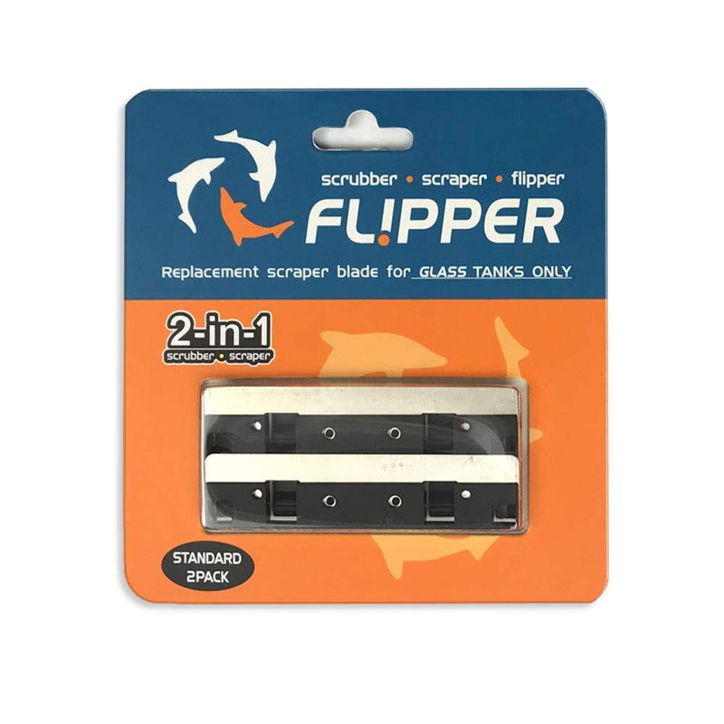 FL!PPER Flipper Cleaner Float - 2-in-1 Floating Magnetic Aquarium Glass Cleaner- Scrubber & Scraper Aquarium Cleaning Tools & Standard Aquarium Scraper Replacement Blades