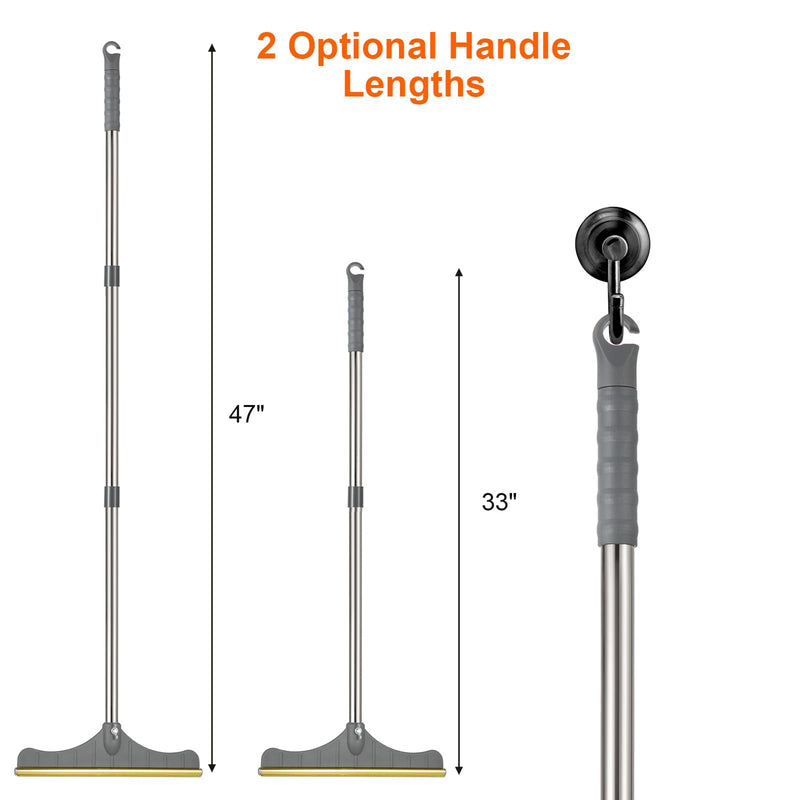 Stainless Steel Carpet Rake for Pet Hair Removal, Reusable Cat Dog Hair Remover with 47’’ Adjustable Long Handle Advanced Lint Remover Scraper for Carpets, Rugs, Mats, Furniture (Grey) grey - PawsPlanet Australia