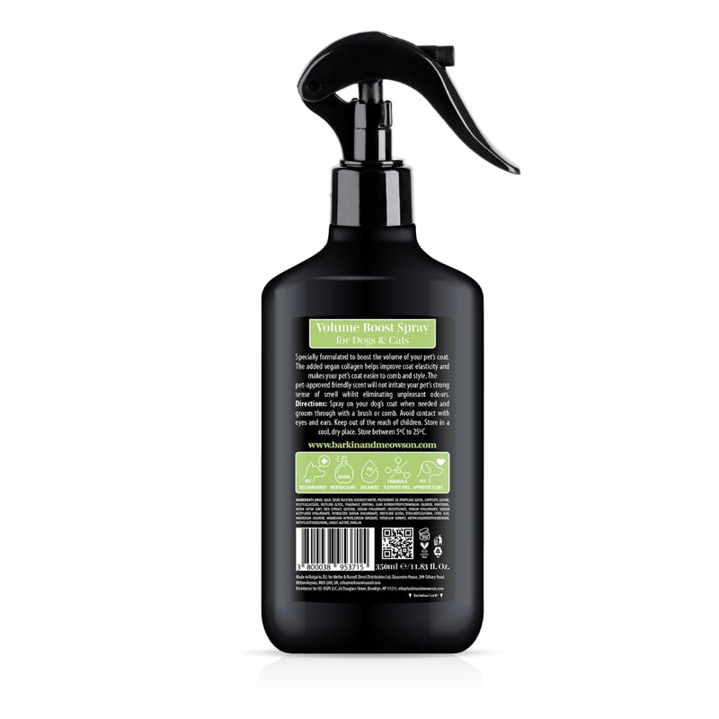 Barkin & Meowson Volume Boost Spray for Dogs & Cats 350ml / 11.83 fl.oz - Hyaluronic Acid & Coconut Water, Pet-Friendly Scent
