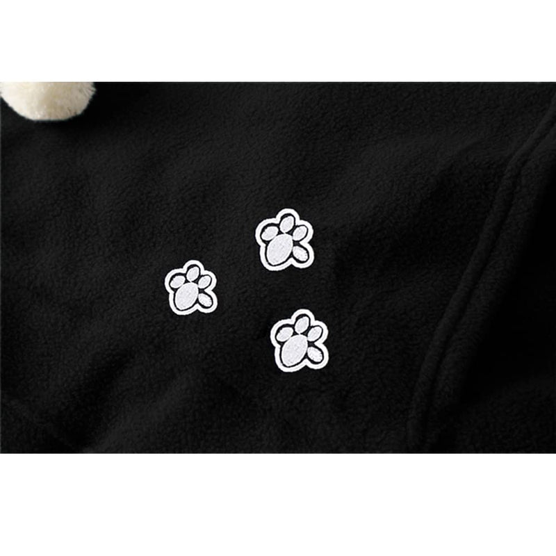 LINYUCHEN Cat Dog Pouch Hoodie Puppy Kitten Large Pocket Carriers Pullover- Fleece Sweatshirt with Soft Pet Pouch for women Black XX-Large - PawsPlanet Australia