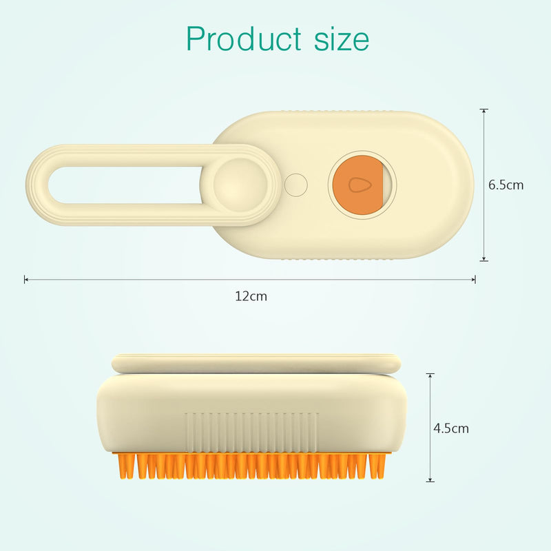 ORIA Cat Steam Brush, 3 in 1 Pet Spray Comb, Self Cleaning Steam Dog Cat Brush, Rechargeable Silicone Grooming Tool with Concealed Handle for Shedding, Hair Removal, Pet Massage - PawsPlanet Australia