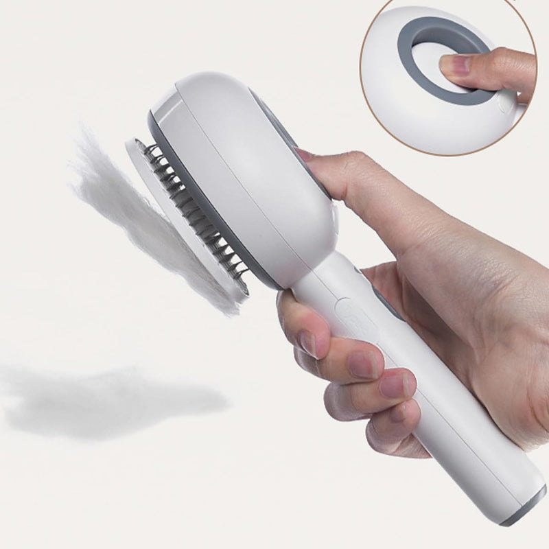 Sarini Self Cleaning Dog Cat Hair Brush for Shedding Slicker Grooming Brush with Water Tank Skin-Friendly Pet Detangler Spray for Dematting and Grooming