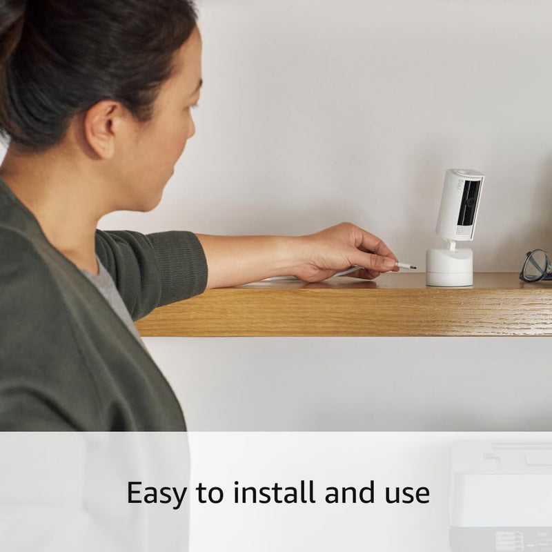 Ring Pan-Tilt Indoor Cam, White with Ring Pet Tag - PawsPlanet Australia