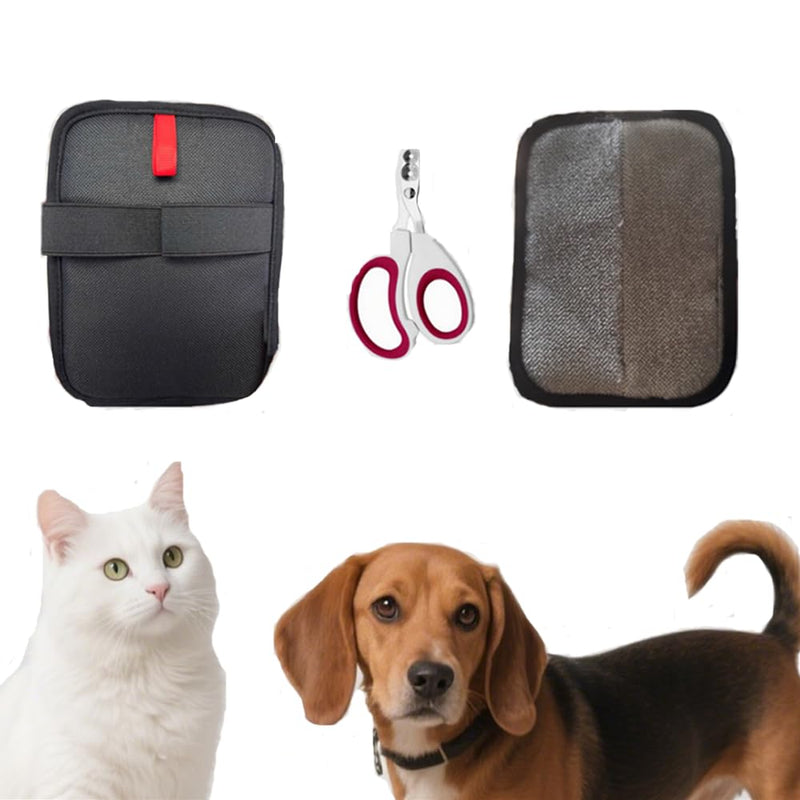 2-in-1 Pet Nail Cat Dog Clpipper Kit, Electrostatic Gloves & Nail Clipper Grooming Set for Dogs & Cats -Removes Hair from Furniture, Car Seats, Carpets & Curtains. - PawsPlanet Australia