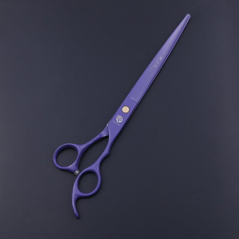 Purple Dragon 7.0/8.0 inch Professional Dog Grooming Hair Cutting Scissor &Curved Scissor&Chunker Shear Kit with Bag - for Pet Groomer or Family DIY Pet Use 8.0 inch Purple - PawsPlanet Australia