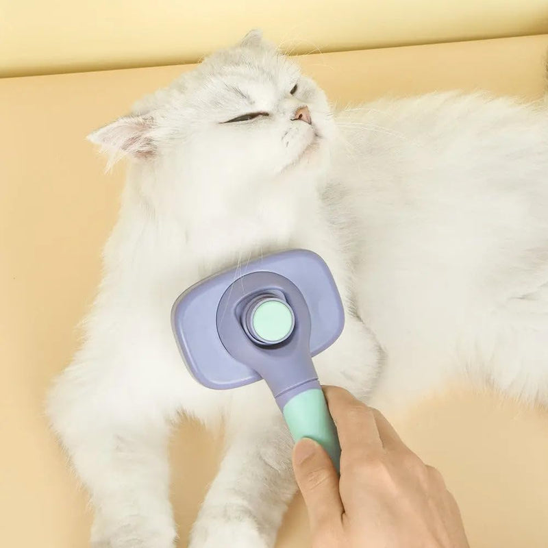 360-degree Rotating Head Self-Cleaning Dog&Cat Slicker Brush, Cat Brush with Release Button, Indoor Cats Shedding, for Cat and Dog Grooming (Green & Orange) Green & Orange - PawsPlanet Australia