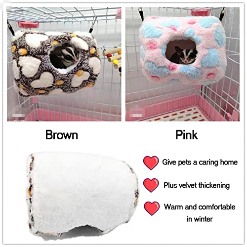 Sugar Glider Sleeping Pouch Small Animal Hammock, Hanging Bed Warm Cotton Nest for Rat Hamster Gerbil Sugar Glider Chinchilla Squirrel Guinea Pig (Coffee) Coffee - PawsPlanet Australia