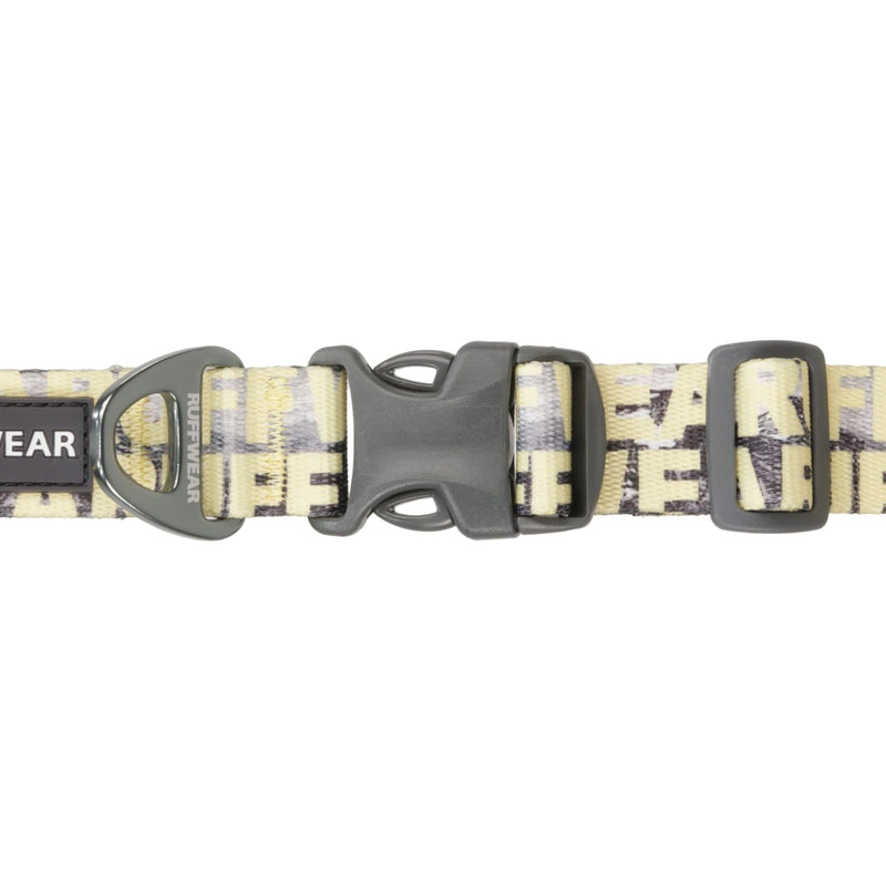 Ruffwear Front Range Medium Dog Collar, Pet Dog Collar with Aluminum V-ring Dog Lead Attachment, Comfortable & Strong with Side Buckle & Webbing for Dog Walking, Size M (36-51cm), Mountains Logo