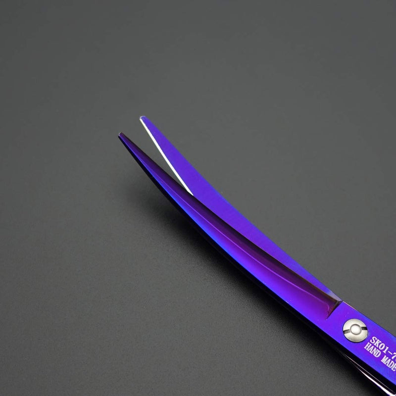 7.0 inches Professional Dog Grooming Scissors Set Straight & thinning & Curved & chunkers & comb 5pcs in 1 Set for left-handed & right handed Right-handed Purple - PawsPlanet Australia