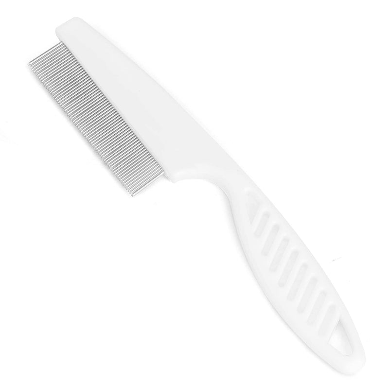 ThinkPet Flea Comb for Cats and Dogs Tear Stain Fine Tooth Pet Eye Comb Brush Metal Tick Grooming Hair Comb for Large Dogs Large White White-L