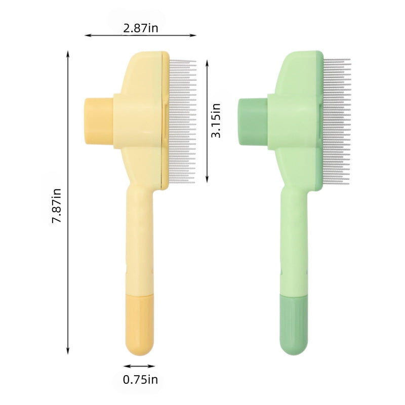 2 Pack Stainless Steel Flea Comb for Dogs & Cats | Short Teeth Release Button | Flea Eggs Removal, Hair Cleaning & Massaging (Short Teeth) - PawsPlanet Australia