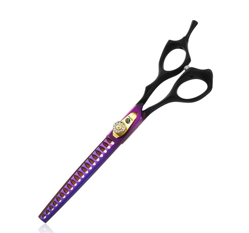 Purple Dragon Professional 7.0/8.0 inch Pet Grooming Hair Cutting Scissor and 6.75/8.0 inch Dog Chunker Shear - Japan 440C Stainless Steel for Pet Groomer or Family DIY Use (Chunker Scissor) Chunker scissor - PawsPlanet Australia