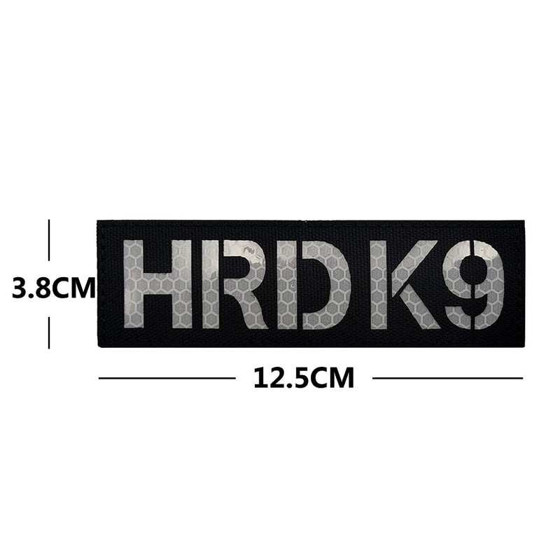 2PC Reflective Patches HRD K9 Dog Vest Patches Removable Patches with Hook Backing for Animal Vest Harnesses, Collars, Leashes (Black and White) (Color-Reflective) - PawsPlanet Australia