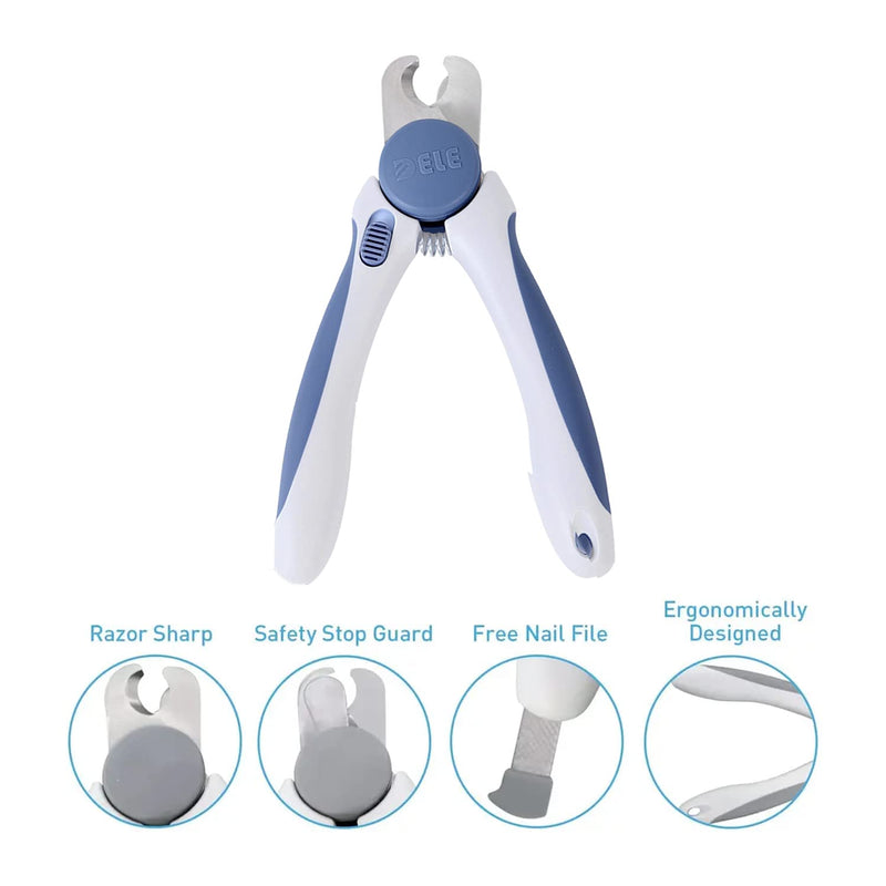 Pet Nail Clipper - Pet Grooming Tool for Nail Clipping and Trimming - Suitable for Dogs and Cats, Equipped with a Safety Guard and Razor Sharp Blade for Precision - plus a Bonus Free Nail File (Blue) - PawsPlanet Australia